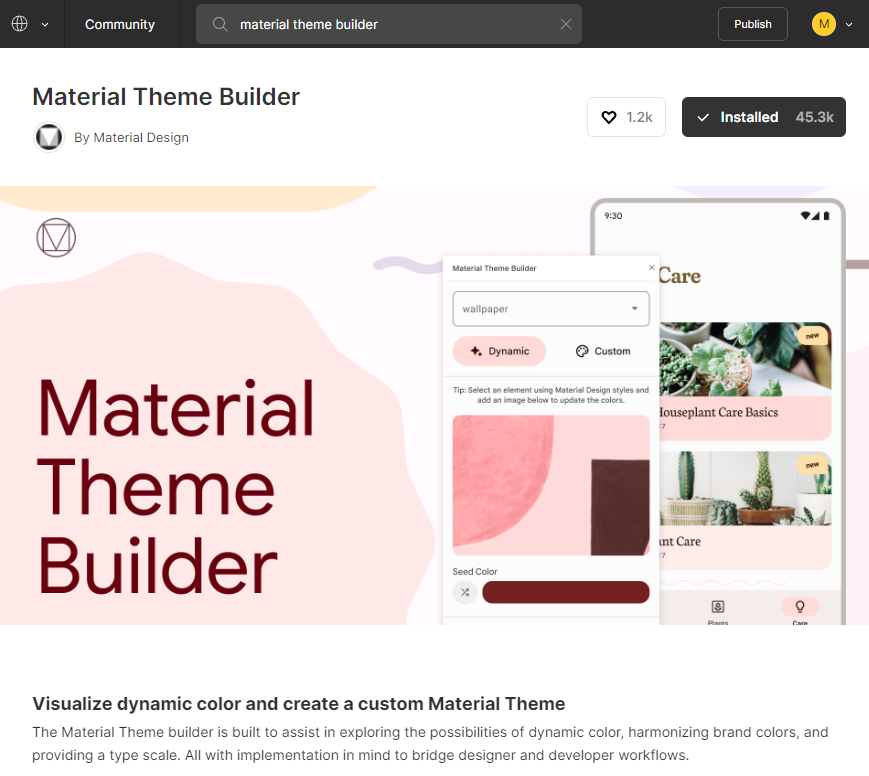 Figma Install Material Theme Builder plugin