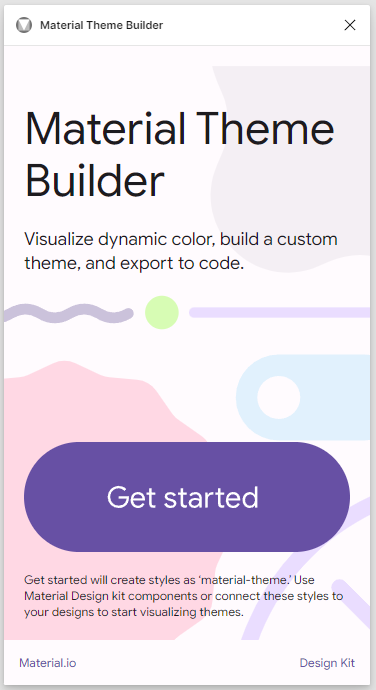 Figma Welcome Screen Material Theme Builder plugin
