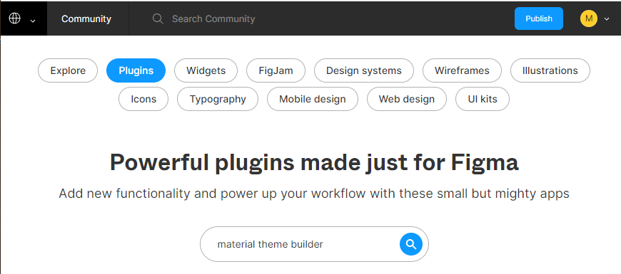Figma Search Material Theme Builder plugin